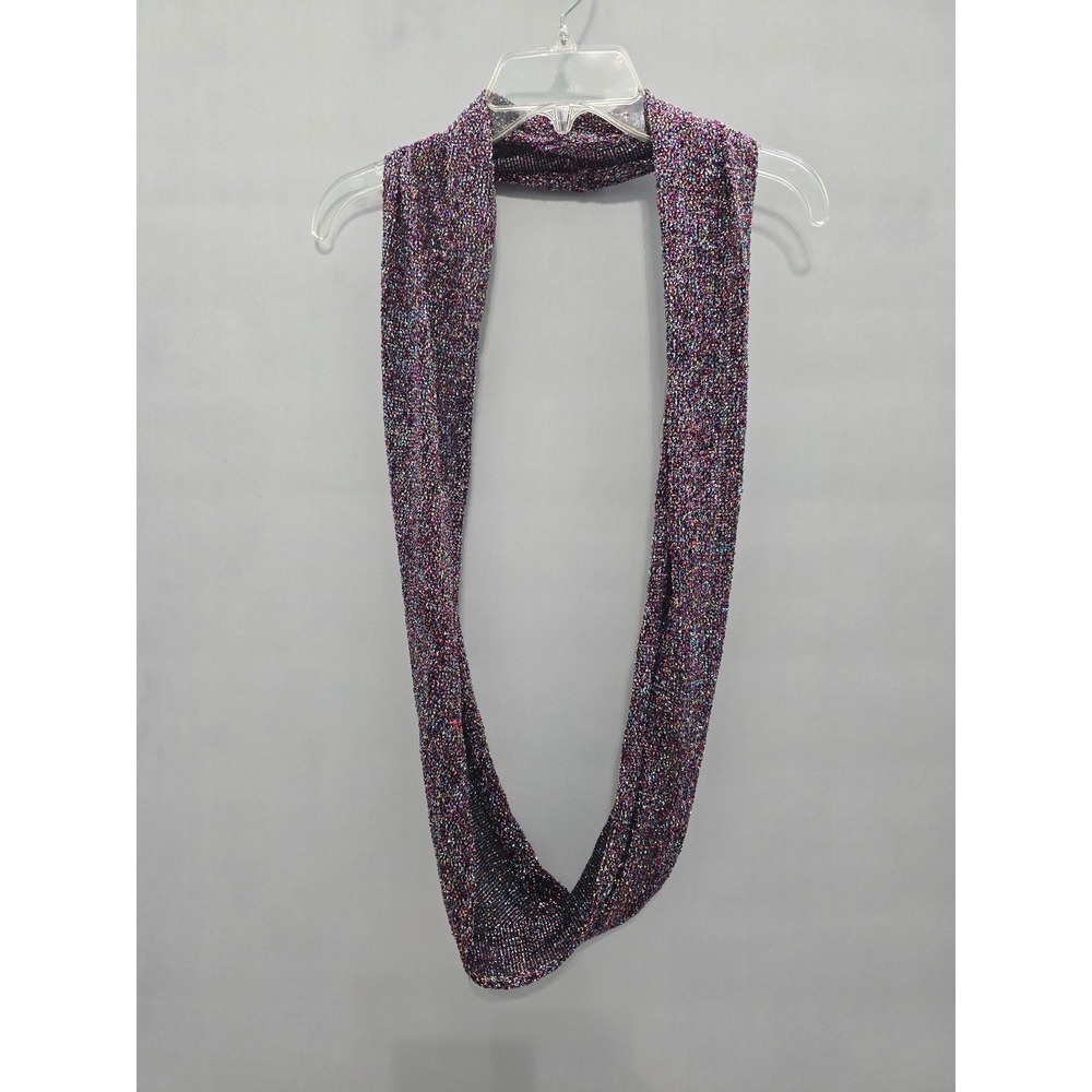 Purple Multicolor Sparkly Y2K Whimsy Goth Boho Chic Cottage Infinity Scarf OSFM